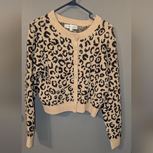 Madden Girl Leopard Print Cardigan Sweater